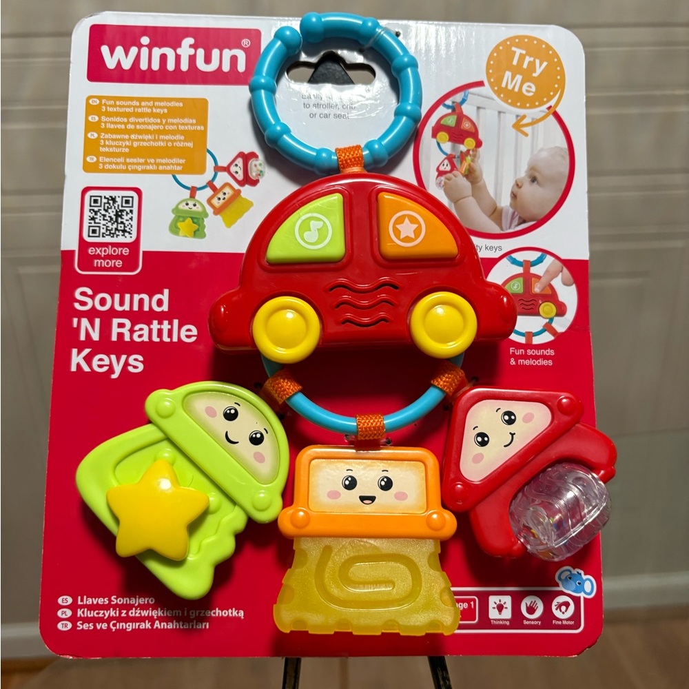 Brand New Toy WinFun Noise & Rattle Key Tested Works Plays Music And Noises 3+m